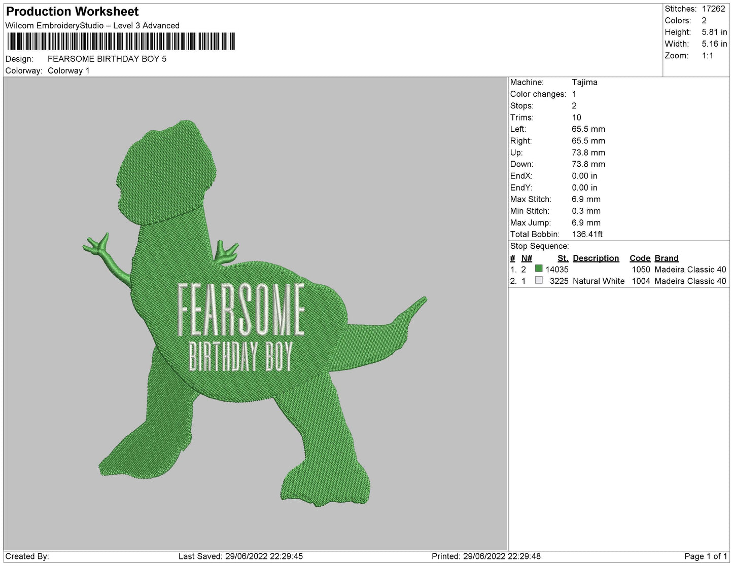 Fearsome Birthday Boy Embroidery File 4 sizes
