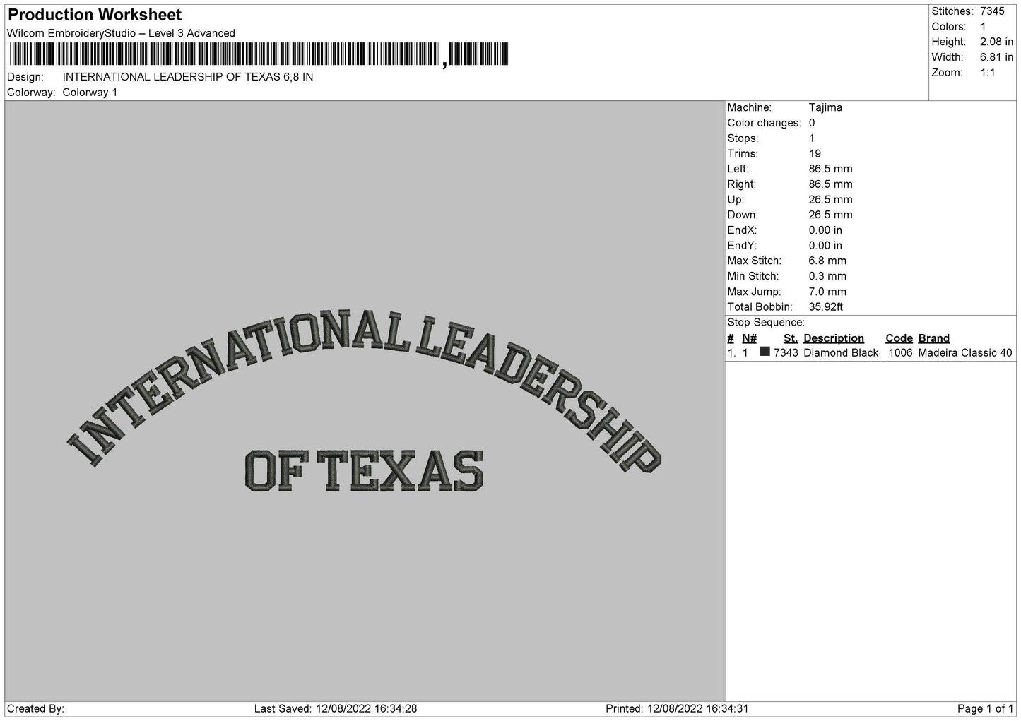 International Leadership Embroidery File 4 sizes