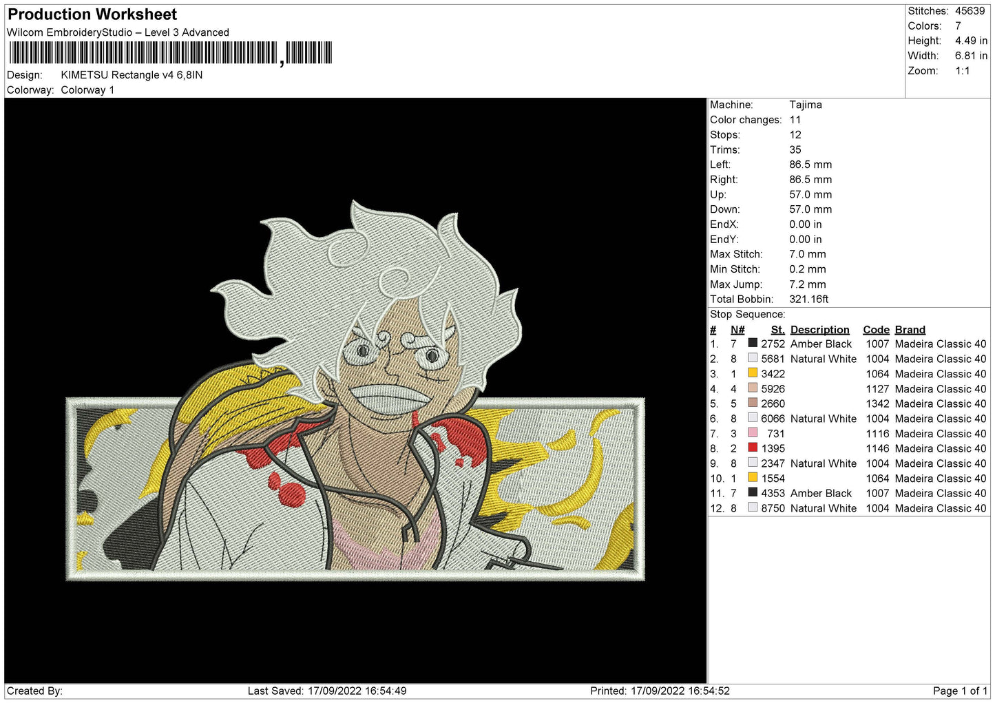 Kimetsu Rectangle V4 Embroidery File 5 sizes