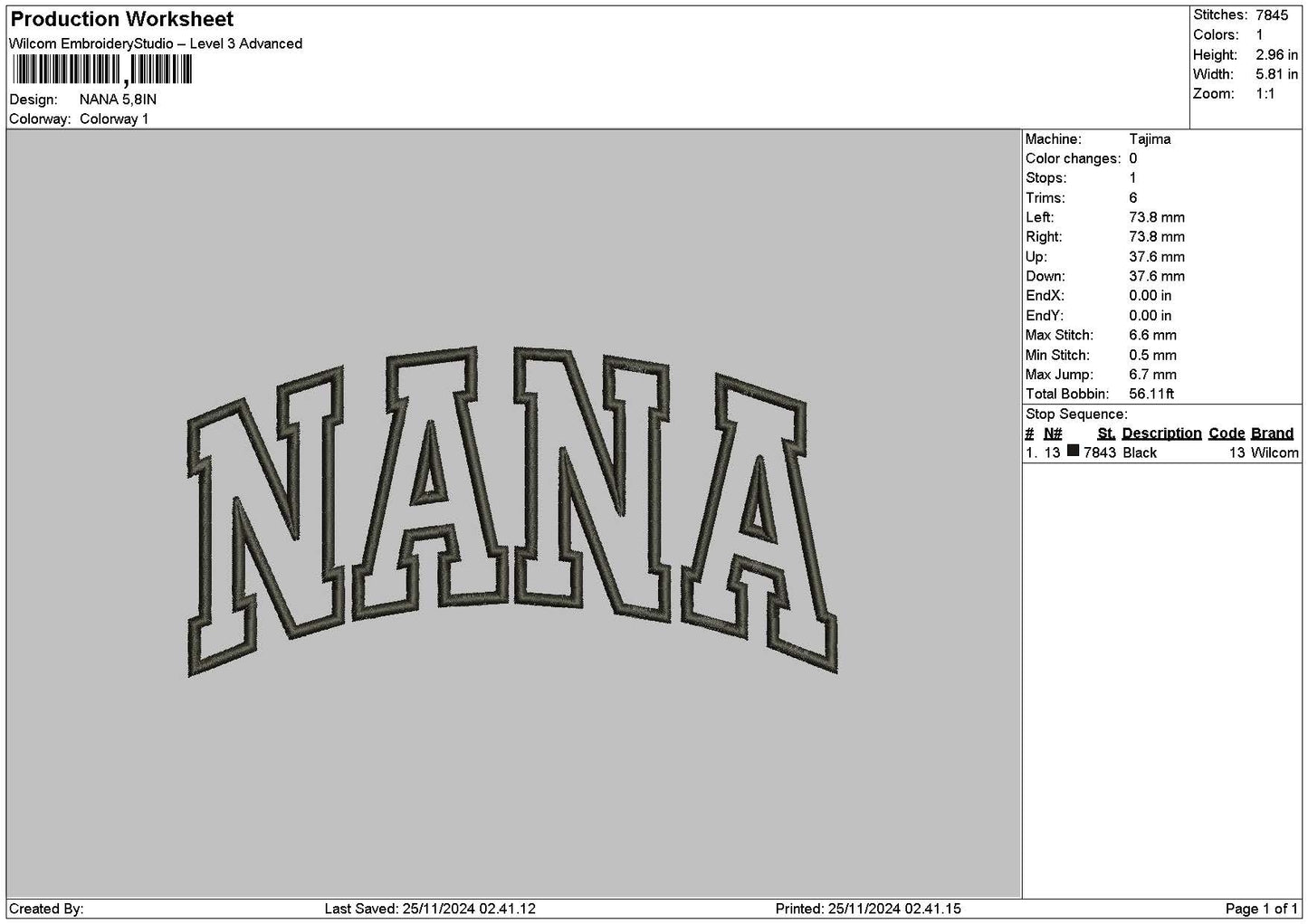 Ninanana Text Embroidery 2 Files