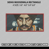 Sidhu Moosewala Rectangle Embroidery File 4 size