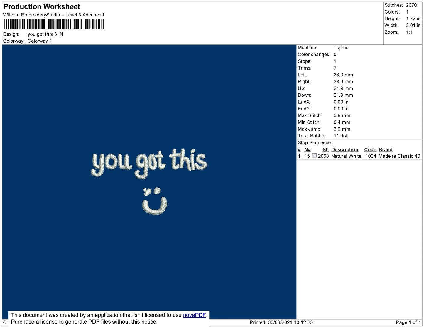 Keep Smiling Embroidery File 3 size 3 file