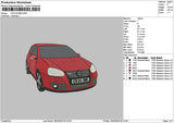 Red Car 1602 Embroidery File 6 sizes