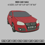Red Car 1602 Embroidery File 6 sizes