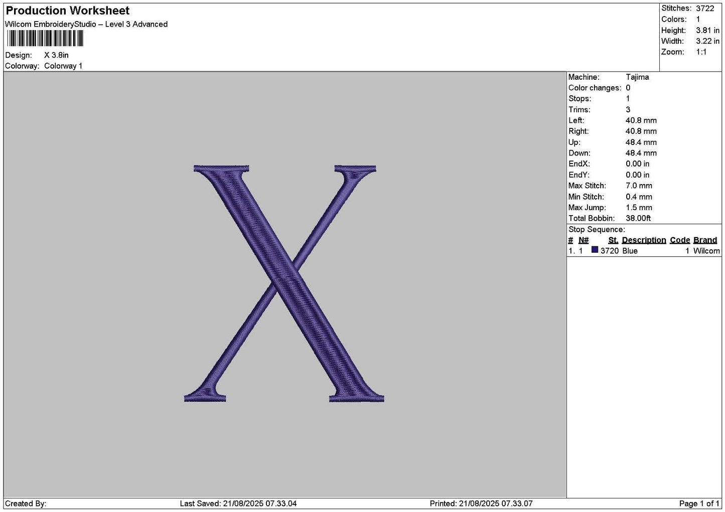 Chicagotext 2108 Embroidery File 6 sizes