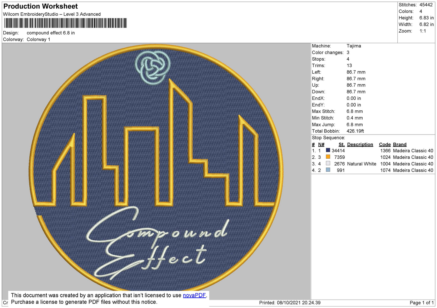 Compoud Effect Embroidery File 5 size