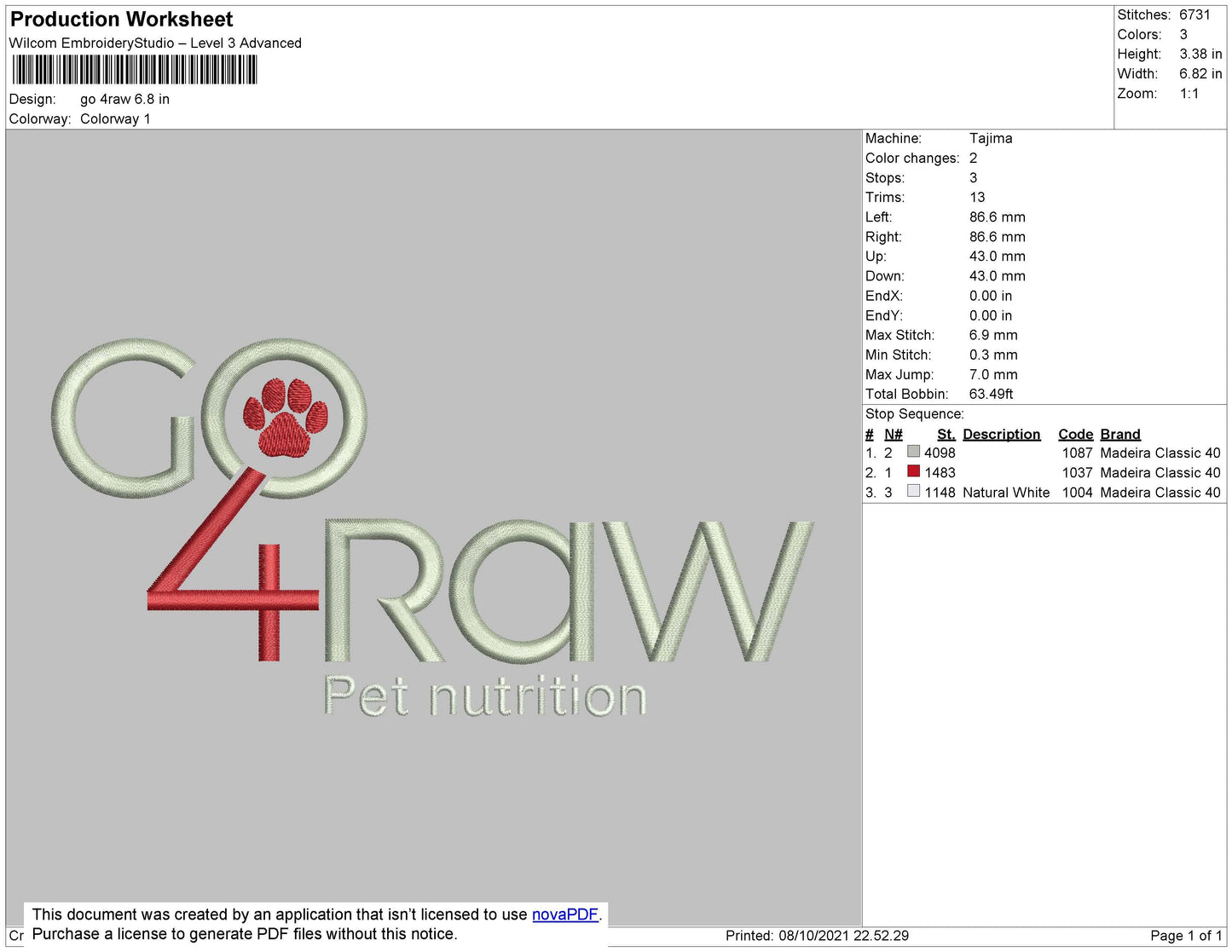 Go 4Raw Embroidery File 4 size