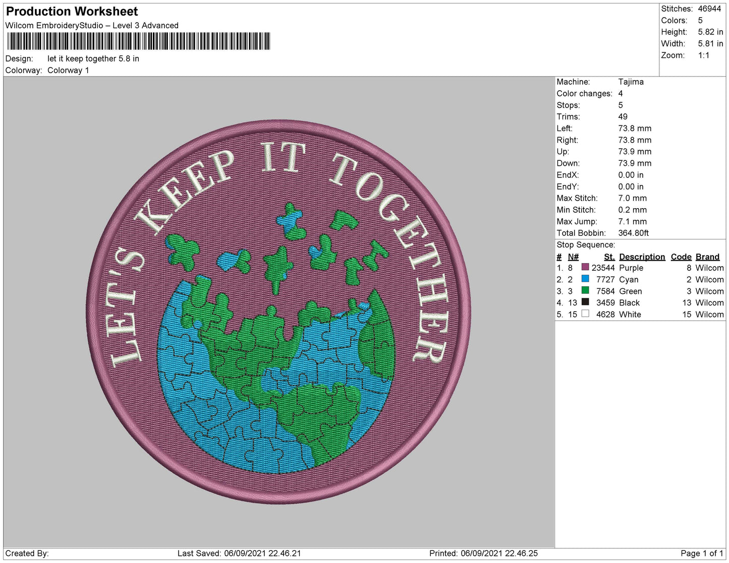 Lets Keep It Together Embroidery File 4 size