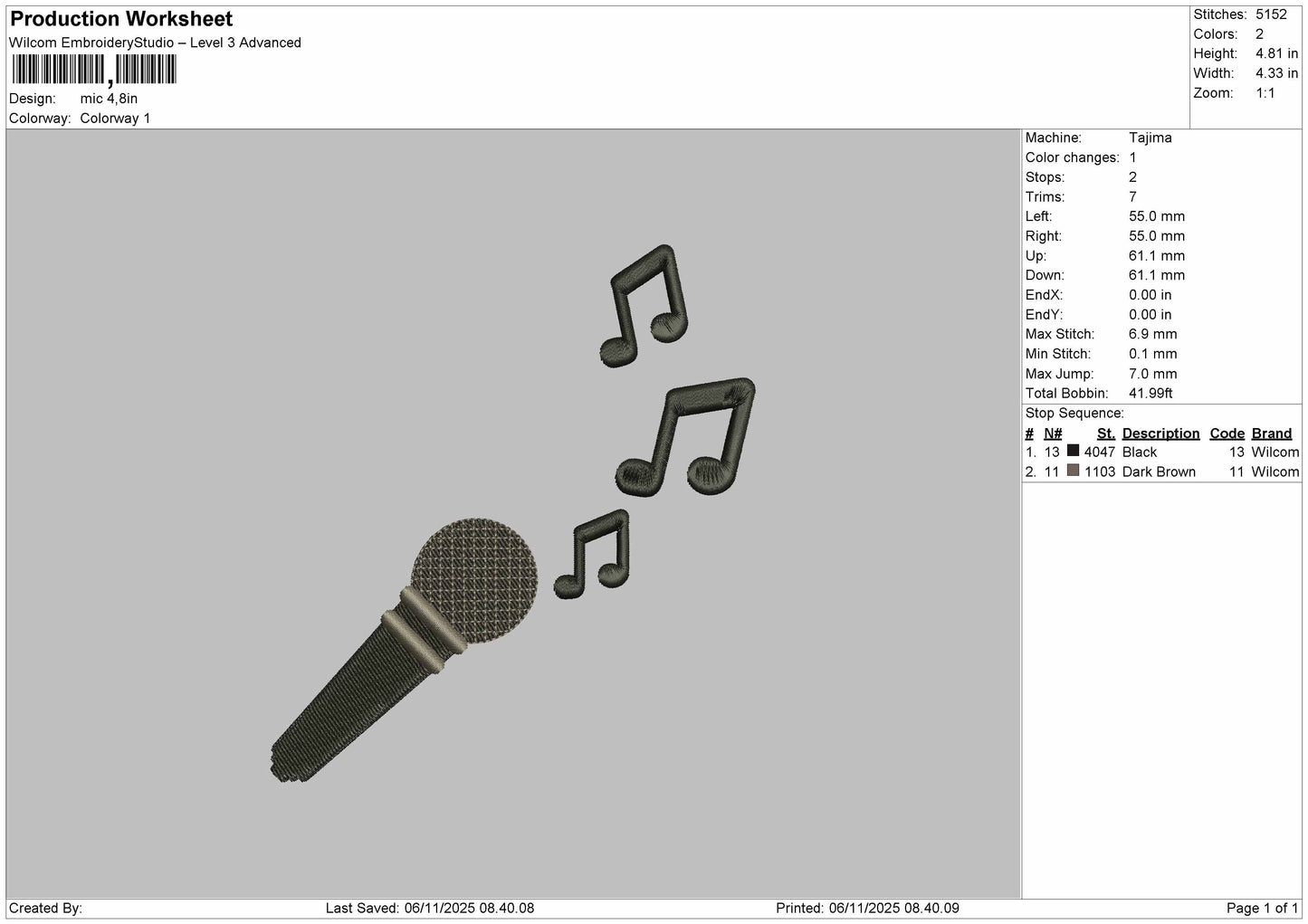 MIC Embroidery File 6 sizes