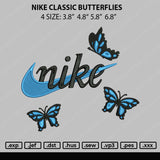 Nike Classic Butterflies Embroidery File 4 size
