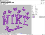 Nike Butterflies 002 Embroidery File 4 size