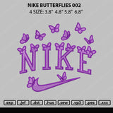 Nike Butterflies 002 Embroidery File 4 size