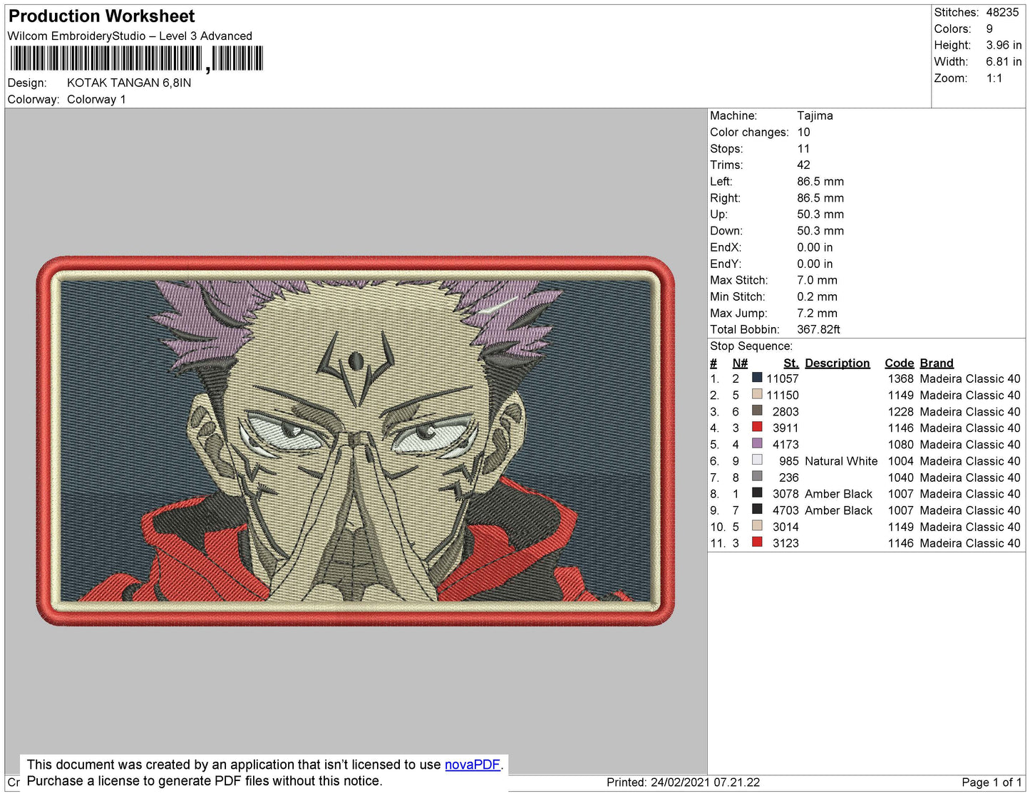 Natsu Dragnel Rectangle Embroidery File 4 size