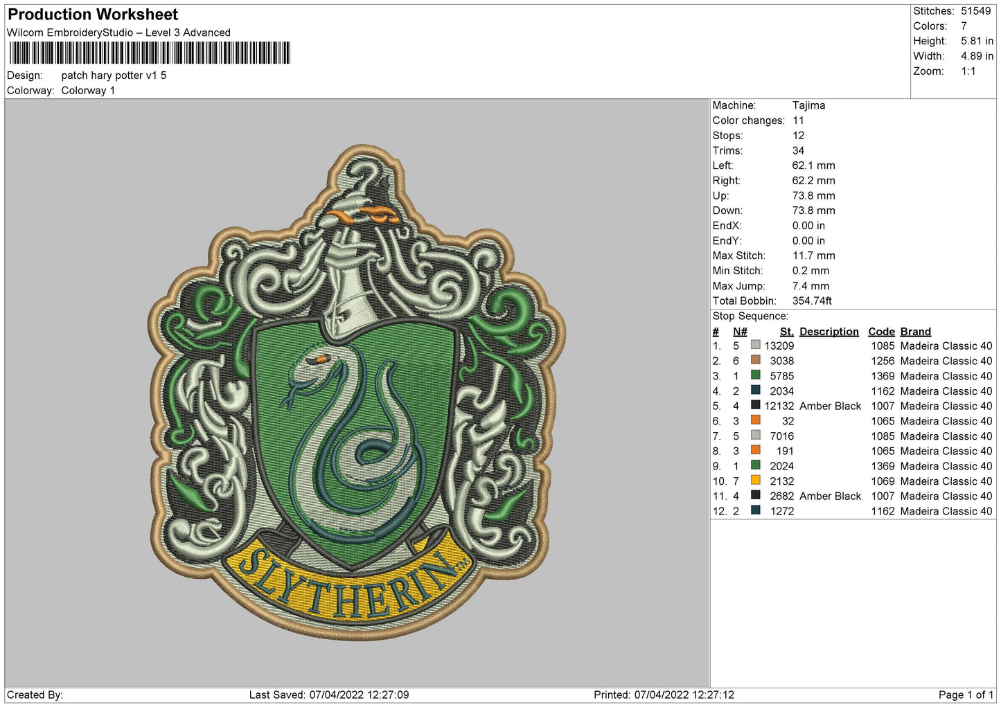 Patch Harry Potter V1 Embroidery File 4 size