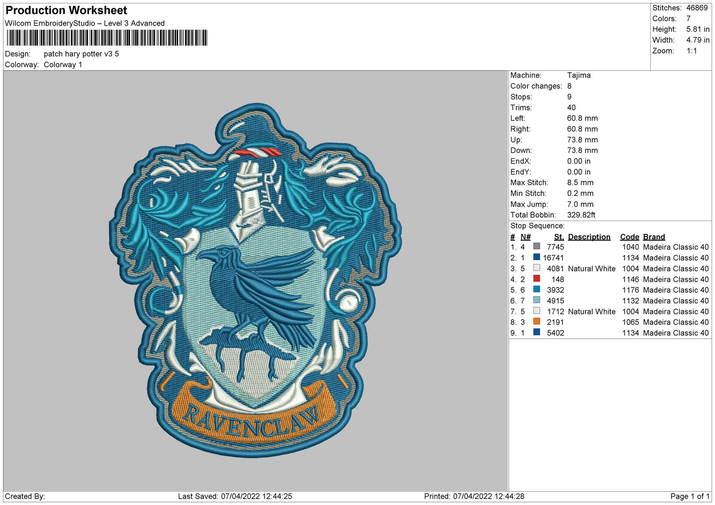 Patch Harry Potter V3 Embroidery File 4 size