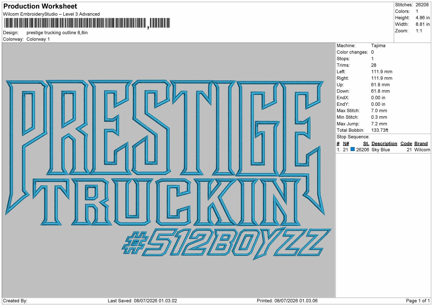 Prestigetext Embroidery Machine Design 2 Files