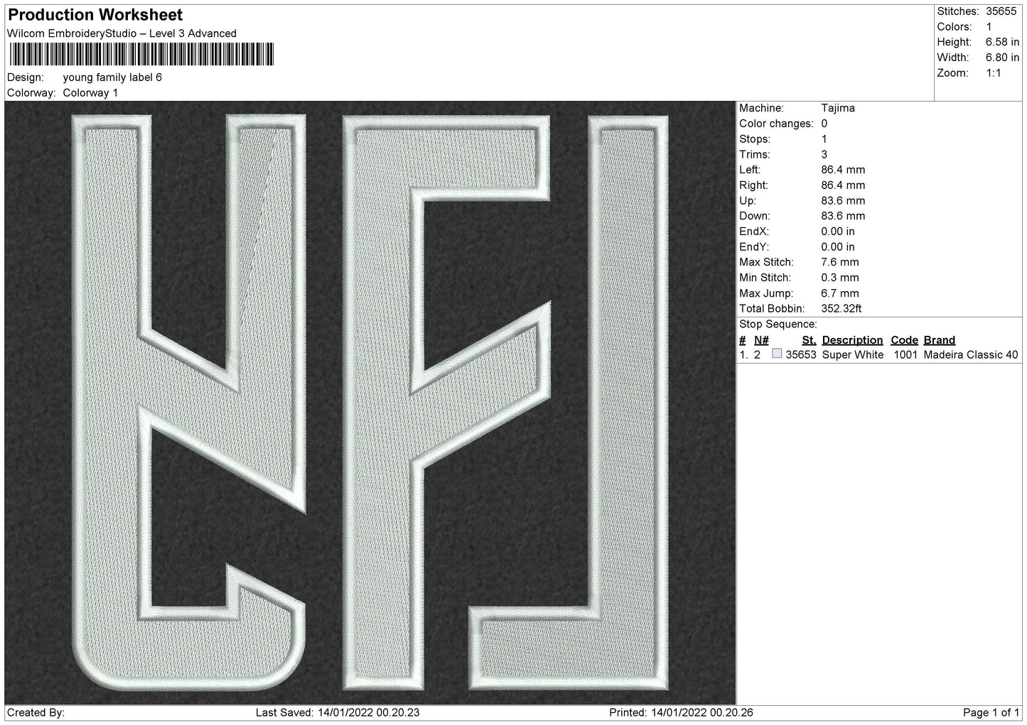Young Family Label Embroidery Design File 5 size