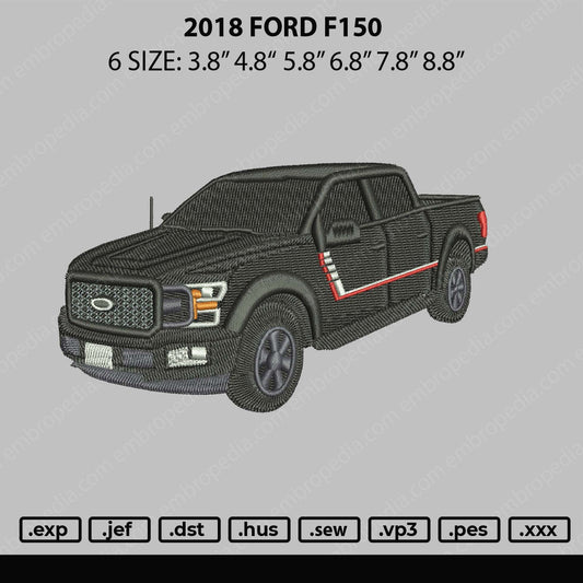 2018 Ford F150 Embroidery File 6 sizes