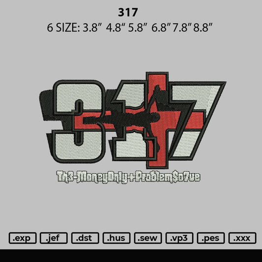317 Embroidery File 6 sizes