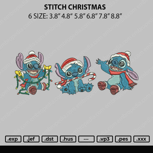 Sitch Christmas Embroidery File 6 sizes