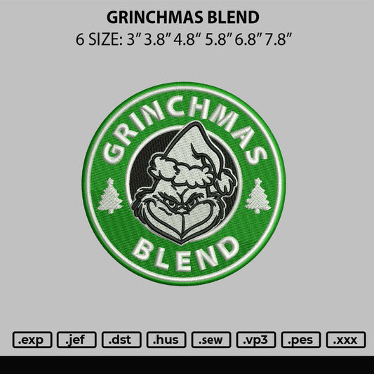 Grinchmas Blend Embroidery File 6 sizes