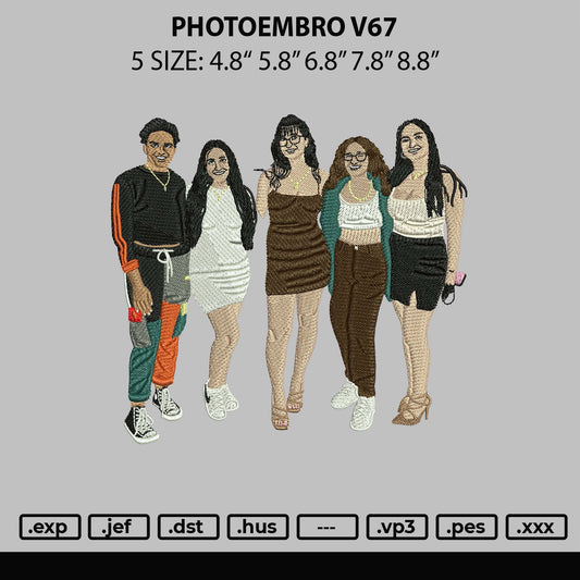 Photoembro V67 Embroidery File 6 sizes