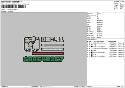 Gta San Embroidery File 6 sizes