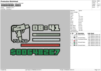 Gta San Embroidery File 6 sizes