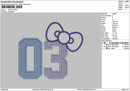 Bow 03 App Embroidery File 6 sizes