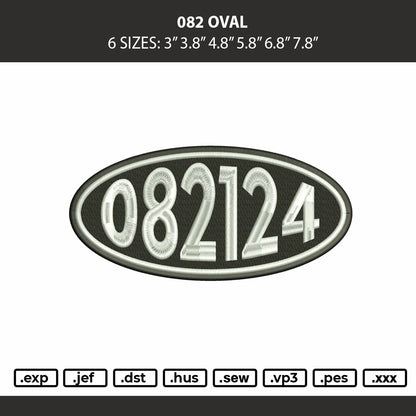 082 Oval Embroidery Machine Design File 6 sizes