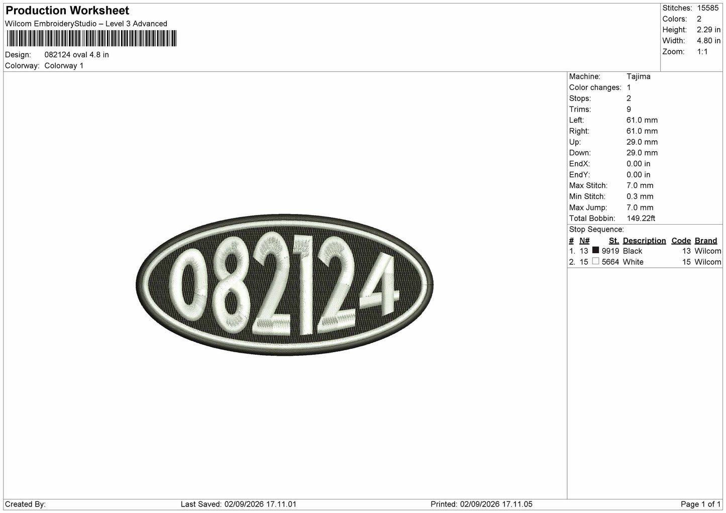082 Oval Embroidery Machine Design File 6 sizes
