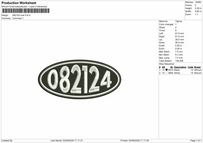 082 Oval Embroidery Machine Design File 6 sizes