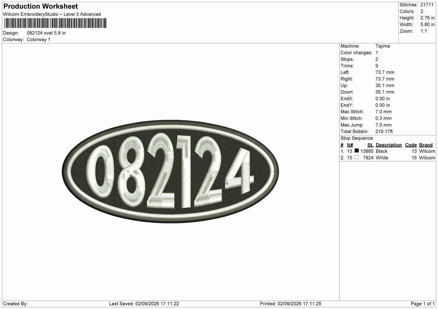 082 Oval Embroidery Machine Design File 6 sizes
