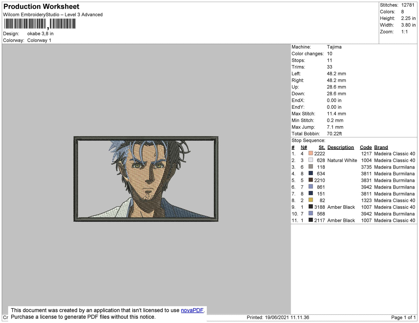 Okabe Embroidery File 4 size