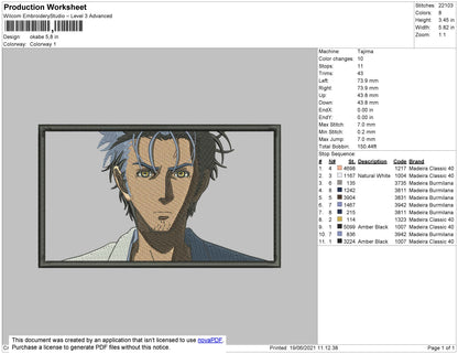 Okabe Embroidery File 4 size