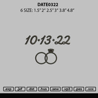 Date 0322 Embroidery File 6 sizes