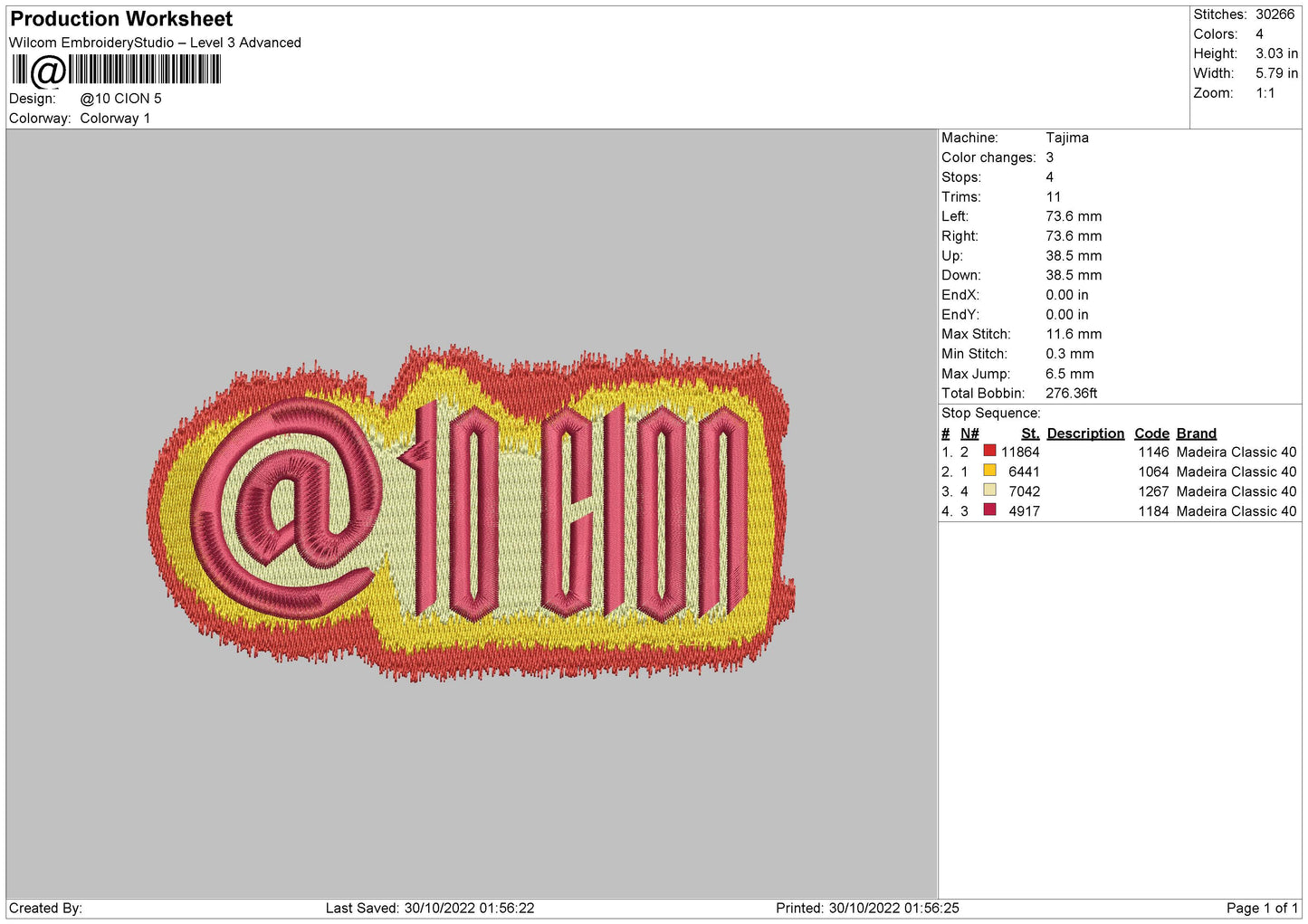 10 Cion Embroiery File 6 sizes