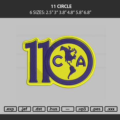 11 Circle Embroidery Machine Design File 6 sizes