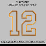 12 Applique Embroidery File 6 sizes