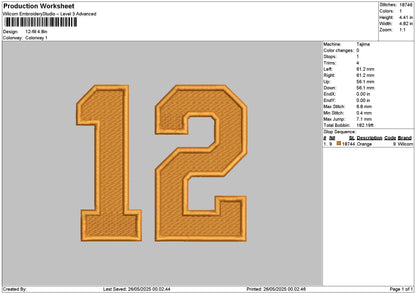 12 Fill Embroidery File 6 sizes