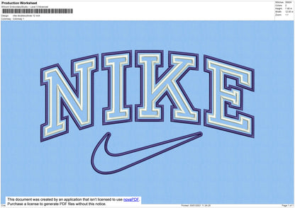 Nike Double Outlines Embroidery File 8 Size