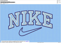 Nike Double Outlines Embroidery File 8 Size