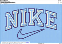 Nike Double Outlines Embroidery File 8 Size