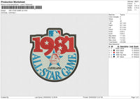 1981 STAR GAME OK Embroidery File 6 size