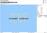 89 Taylor Ver V3 Embroidery File 6 sizes