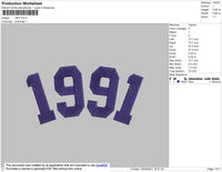 1991 Embroidery File 4 size