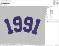 1991 Embroidery File 4 size