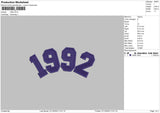 1992 Embroidery File 5 sizes