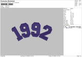 1992 Embroidery File 5 sizes