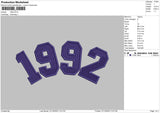 1992 Embroidery File 5 sizes